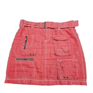 Pete & Greta Johnny Was Cargo Mini Skirt Belted Utility Pocket Womens 4Festival